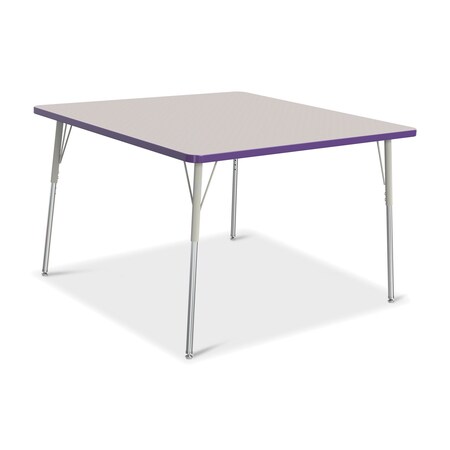 Jonti-Craft Berries Square Activity Table, 48 in. x 48 in., A-height, Freckled Gray/Purple/Gray 6418JCA004